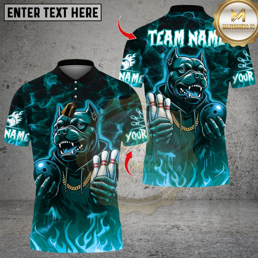 Maxcorners Bowling Hiphop Pitbull Multicolor Customized Name, Team Name 3D Shirt