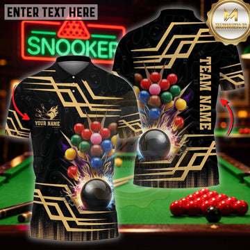 Maxcorners Billiard Outfits Futuristic Line Art Style Customized Name 3D Shirt