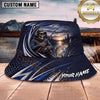 Maxcorners Fishing Dark Sunset Skull Angler Sport Personalized 3D Bucket Hat (13 Fish Species)