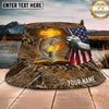 Maxcorners Fishing Patriotic Faith Camo Personalized Name 3D Bucket Hat (12 Fish Species)