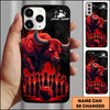 Maxcorners Bowling Red Bull Ball Pins Personalized Name Phone Case