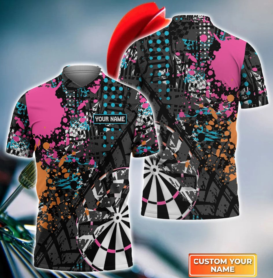 Maxcorners Dart Personalized Name Colorful Darts 3D Shirt