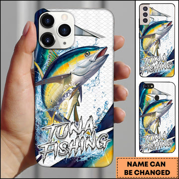 Maxcorners Tuna Fishing Fish Scale Splash Personalized Name 3D Phone Case