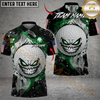 Maxcorners Golf Evil Fire Monster American Flag Design Personalized Name, Team Name 3D Shirt (4 Colors)