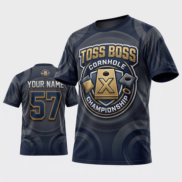 Maxcorners Cornhole Toss Boss Tournament Championship Personalized Name 3D Unisex Shirt