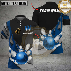 Maxcorners Flaming Bowling Ball Jersey Multicolor Customized Name, Team Name 3D Shirts