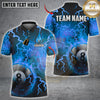 Maxcorners Billiard Fire Lightning 8 Ball Multicolor Customized Name, Team Name 3D Shirts