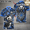 Maxcorners Darts Angry Panda Mascot Bamboo Leaf Target Board Graphic Multicolor Customized Name, Team Name 3D Shirts