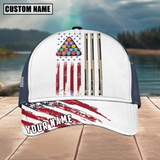 Maxcorners Billiard Ball 8 American Flag Personalized Name 3D Cap