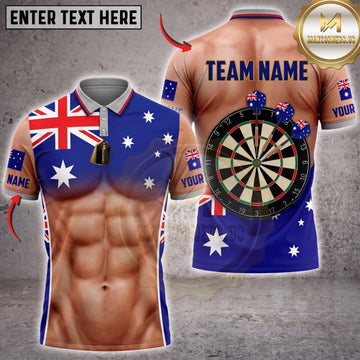 Maxcorners Darts Australia Flag Body Dartboard Personalized Name 3D Unisex Shirt