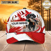 Maxcorners Dog Hunting And Duck Canadian Maple Leaf Red White Marsh Personalized Name 3D Cap