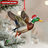 Maxcorners Personalized Flying Duck Acrylic Ornament - Custom Name Christmas Acrylic Gift for Hunters LM0411