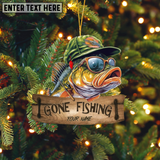 Maxcorners Gone Fishing Fishing Bass Fish Fisherman - Personalized Acrylic Ornament
