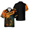Maxcorners Bigfoot Halloween Fishing UPF Shirts, Fish Button Up Shirt, Fisherman Gift, Bass Fishing