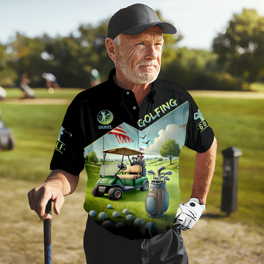 Maxcorners The Older I Get Custom Men's Golf Polo Shirt, Funny Golf Shirt, Dad Golf Gift