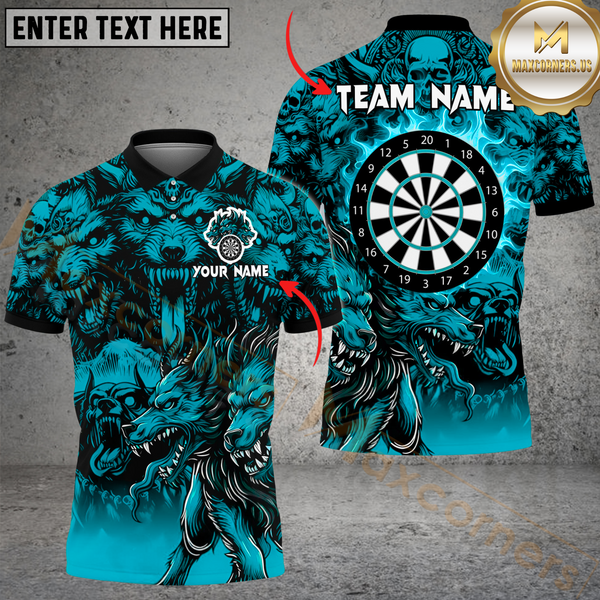Maxcorners Darts Hell Cerberus Multicolor Options Personalized Name, Team Name 3D Shirt