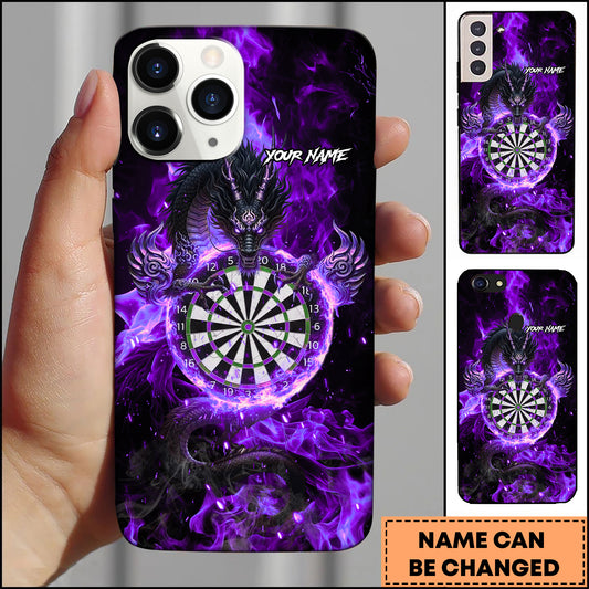 Maxcorners Fire Dragon Flame Dartboard Fantasy Style Personalized Name 3D Phone Case