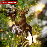 Maxcorners Personalized Funny Deer Buck Fukin' Finger Hunting Acrylic Christmas Ornament Custom Gift for Hunters LM0110