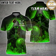 Maxcorners Bowling Dark Reaper Multicolor Customized Name, Team Name 3D Shirts