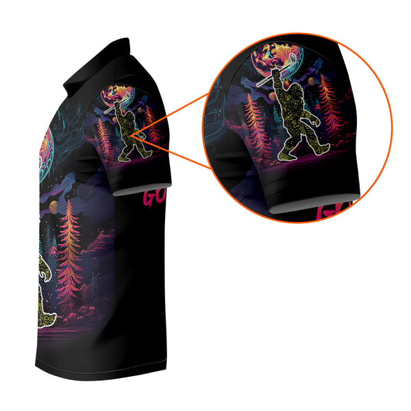 Maxcorners Bigfoot Funny Mens Golf Polo Shirt, Father's Day Golf Gifts