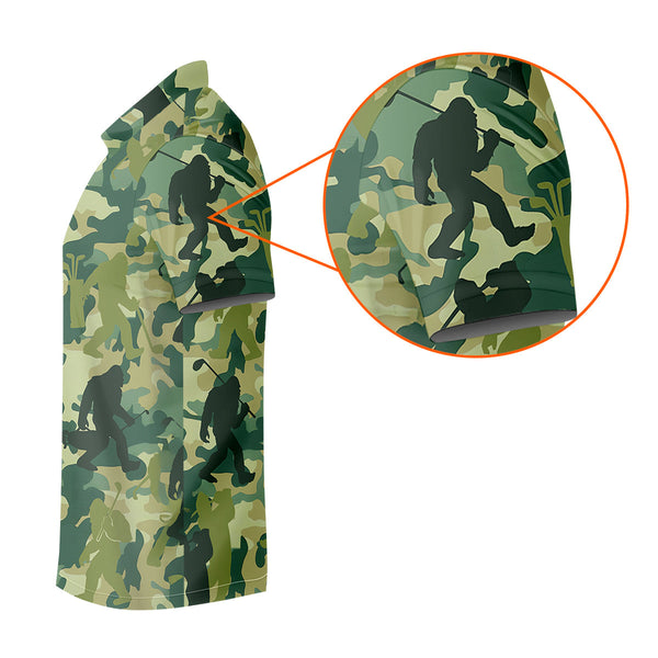 Maxcorners Bigfoot Sasquatch Men's Golf Polo Shirt, Funny Golf Shirt, Gift For Golfers