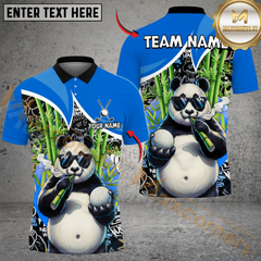 Maxcorners Cool Panda Swing Golf Polo Customized Name, Team Name 3D Shirts (4 Colors)