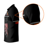 Maxcorners Custom Flaming Skeleton Men's Golf Polo Shirt, Mens Golf Gift, Funny Golf Shirt