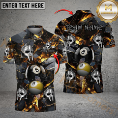 Maxcorners Billiard Ball8 & Ball9 Dark Material Gladiator Helmet Multicolor Customized Name, Team Name 3D Shirt