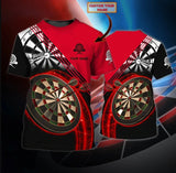 Maxcorners  Personalized 3D All Over Printed Dart Shirt Dart On Shirt ( Red )