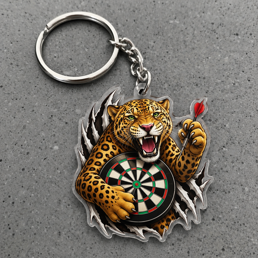 Maxcorners Darts Fierce Leopard 3D Keychain And Ornament
