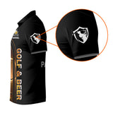 Maxcorners Golf And Beer Custom Men's Golf Polo Shirt, Funny Golf Shirt, Gift For Golfers