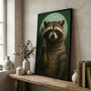 Maxcorners Angry Raccoon Showing Middle Finger Personalized Name Canvas Wall Art
