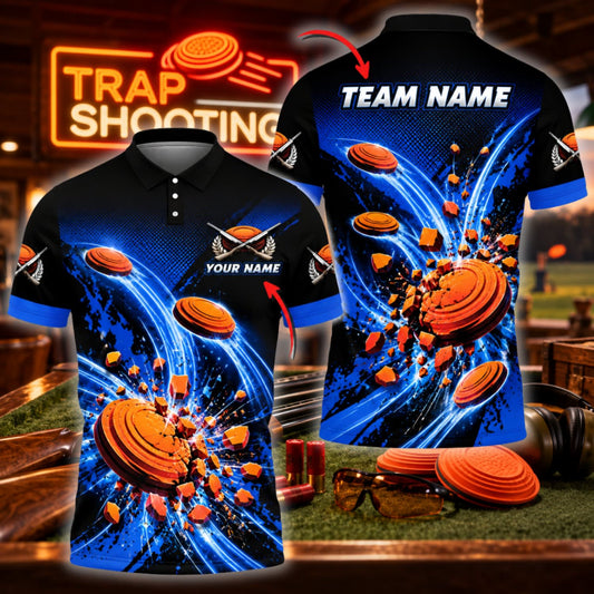 ( 6 Colors ) Maxcorners Trap Clay Shooting Explosive Clay Targets & Dynamic Splash Multicolor Customized Name, Team Name 3D Shirts