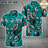 Maxcorners Bowling Tiger Strike Multicolor Customized Name, Team Name 3D Shirts
