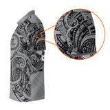 Maxcorners Strike Grey Tribal Tattoo Custom Men's Golf Polo Shirt, Funny Golf Shirt, Dad Golf Gift