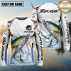 Maxcorners Fishing White Black Curve Pattern Design Custom Name & Team Name 3D Shirts