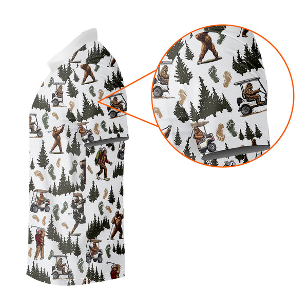 Maxcorners Bigfoot Sasquatch Men's Golf Polo Shirt, Funny Golf Shirt, Men Golf Gifts