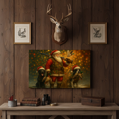 Maxcorners Santa Hunting Scene 3D Wrapped Canvas