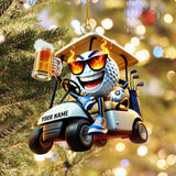 Maxcorners Golf Beer Custom Acrylic Ornaments, Golf Christmas Ornaments, Christmas Golf Gift