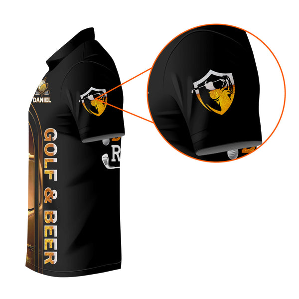 Maxcorners Swing Swear Drink Repeat Funny Golf Polo Shirt, Mens Golf Gift, Golf Lover Gift