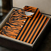 Maxcorners Orange Tiger Stripe Split Pattern Golf Shirt, Women's Golf Tops, Ladies Golf Shirts, Printed Golf Shirt LM1507