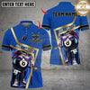 Maxcorners Billiard Premium Gold Line 8 Ball Pool Cartoon Multicolor Customized Name, Team Name 3D Shirt