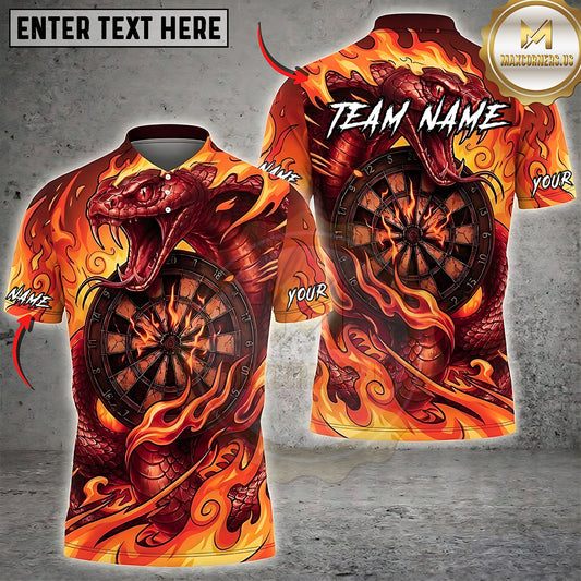 Maxcorners Darts Flaming Dragon Dartboard Multiple Options Personalized Name, Team Name 3D Shirt