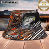 Maxcorners Fishing Red Camo Fishing Scene with Dynamic Splash Personalized Name 3D Bucket Hat (13 Fish Species)