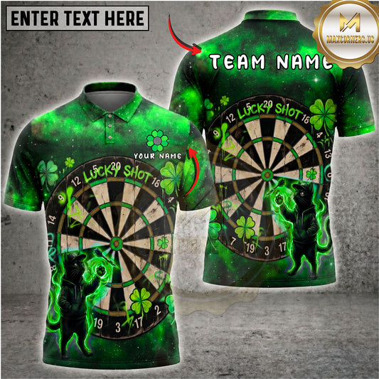 Maxcorners Darts Lucky Shots Cat Silhouette Dartboard Multiple Options Personalized Name, Team Name 3D Shirt