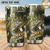 Maxcorners Fishing Tumbler Olive Camouflage Shard Design Personalized Name Tumbler (13 Species)