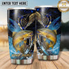 Maxcorners Fishing Tumbler Golden X-Ray Skeleton Design Personalized Name Tumbler (13 Species)