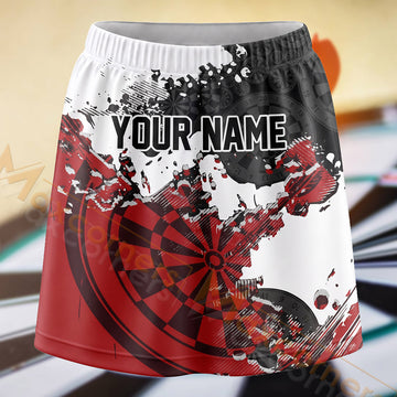 Maxcorners Darts Red Paint Splash Dartboard Personalized 3D Skort, Skirts With Shorts