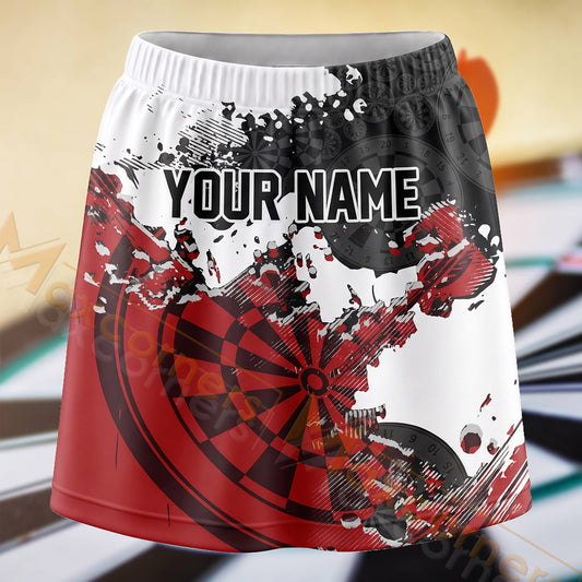 Maxcorners Darts Red Paint Splash Dartboard Personalized 3D Skort, Skirts With Shorts
