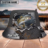 Maxcorners Fishing Torn Metal Mesh Personalized Name 3D Bucket Hat (12 Fish Species)